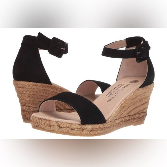 NWOB Eric Michael Spain Made 🇪🇸 LEATHER UPPER/LINING Milan Wedge Sandals 40 - Picture 3 of 15